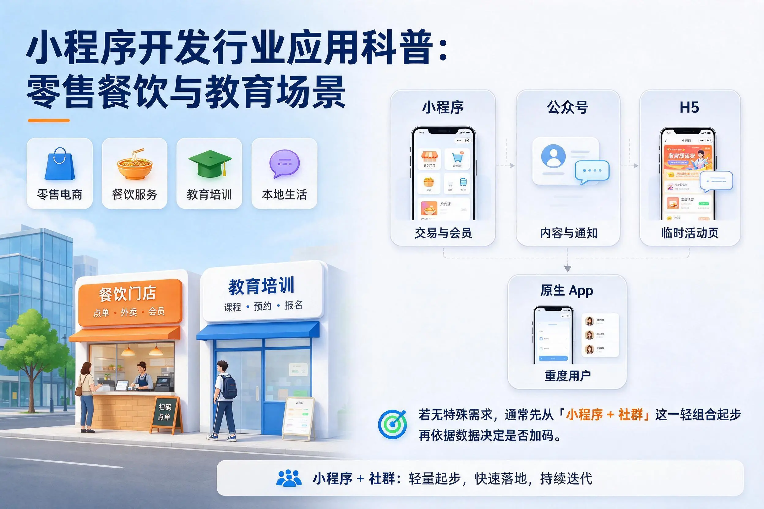 楚雄小程序开发行业应用科普：零售餐饮与教育场景