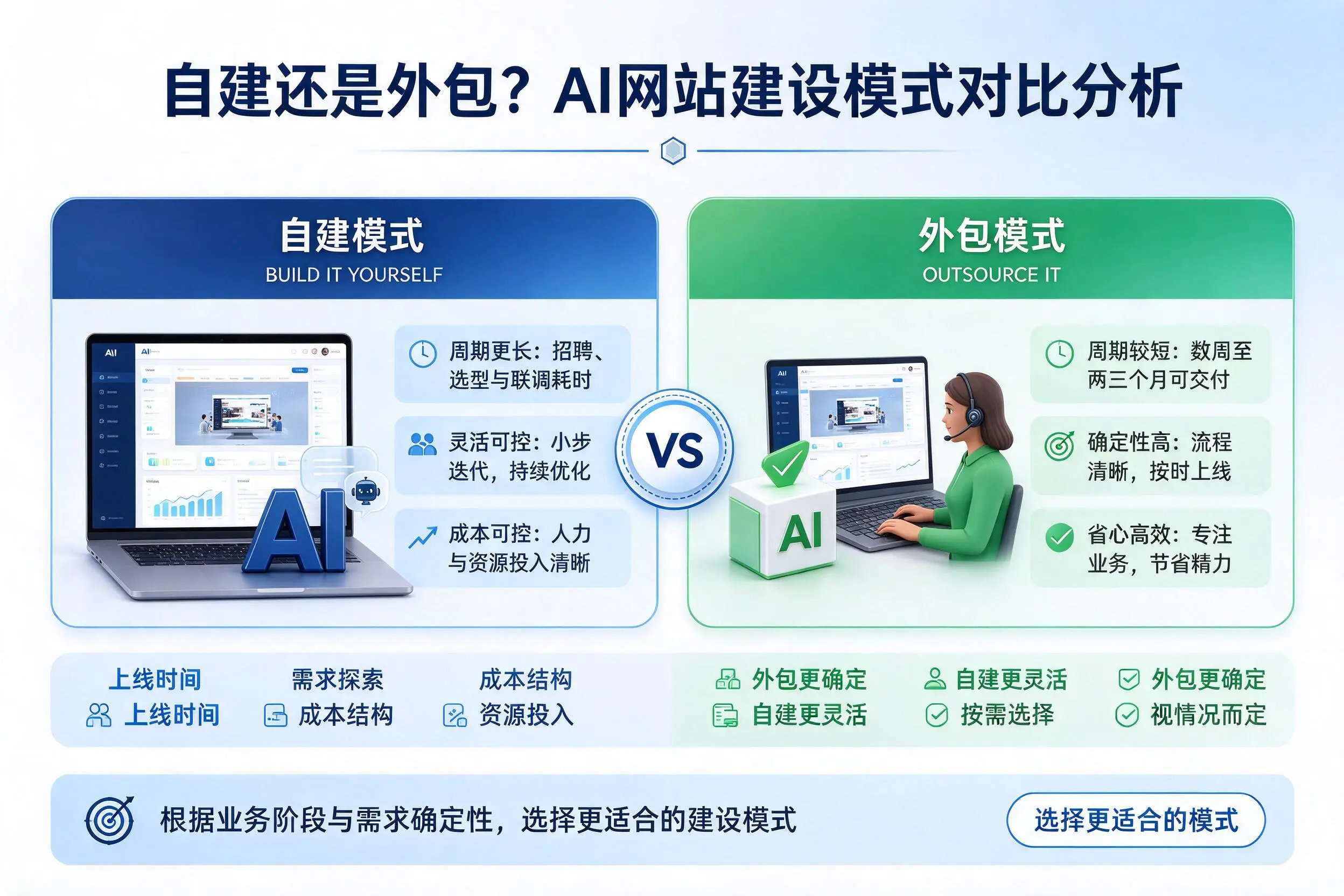 自建还是外包？楚雄AI网站建设模式对比分析